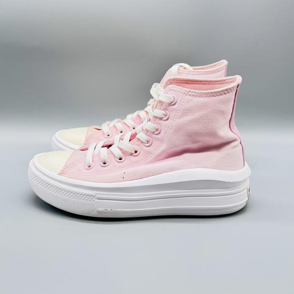 Converse Shoes Womens 6.5 Pink Canvas Chuck Taylor All Star Platform Hi Sneakers - Picture 5 of 11
